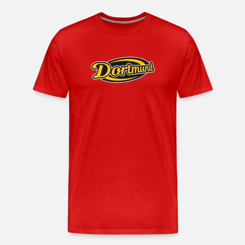 Dortmund Retro Logo Druck - Männer Premium Bio T-Shirt - Rot