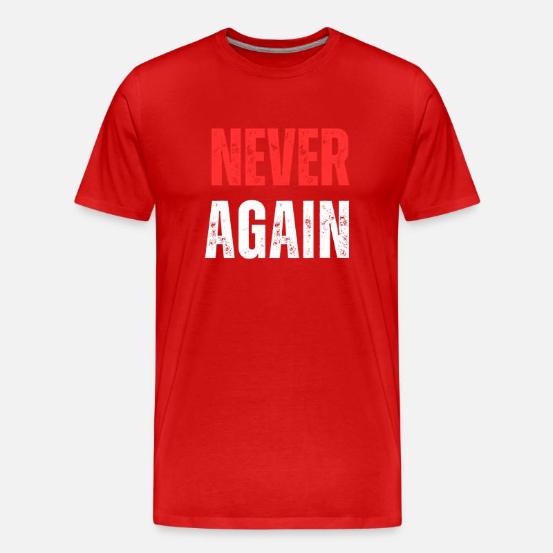 Never Again - Männer Premium Bio T-Shirt - Rot