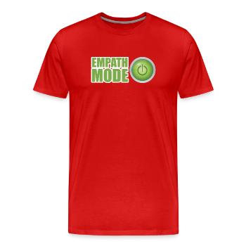 Empath Mode Green Power Button Design - Men's Premium Organic T-Shirt - red - Front - Damien (186cm)