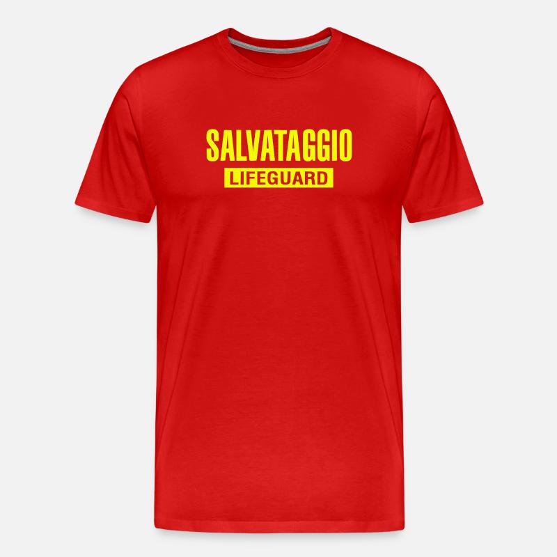Rettungsschwimmer Bold Rescue - Männer Premium Bio T-Shirt - Rot