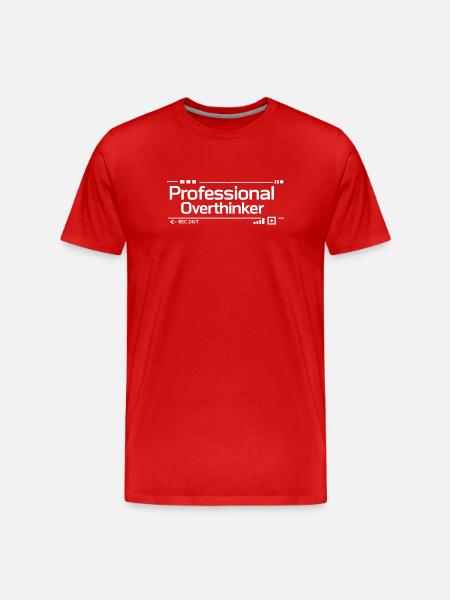 PROFESSIONAL OVERTHINKER Nerd - Men's Premium Organic T-Shirt - red
