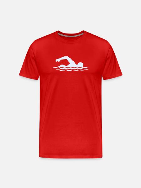 Float silhouette in water - Men's Premium Organic T-Shirt - red
