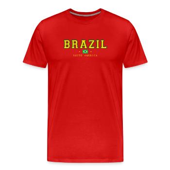 Brazil - Männer Premium Bio T-Shirt - Rot - Vorne - Damien (186cm)