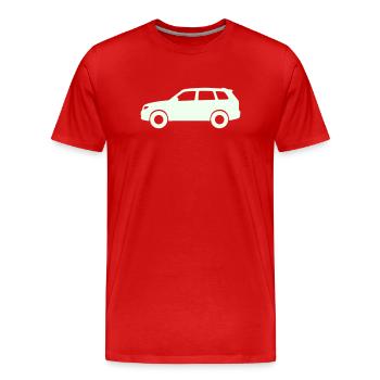 Silhouette de voiture pastel - T-shirt bio Premium Homme - rouge - Devant - Damien (186cm)
