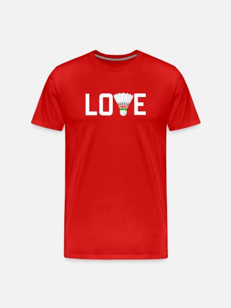 Badminton Love - Men's Premium Organic T-Shirt - red