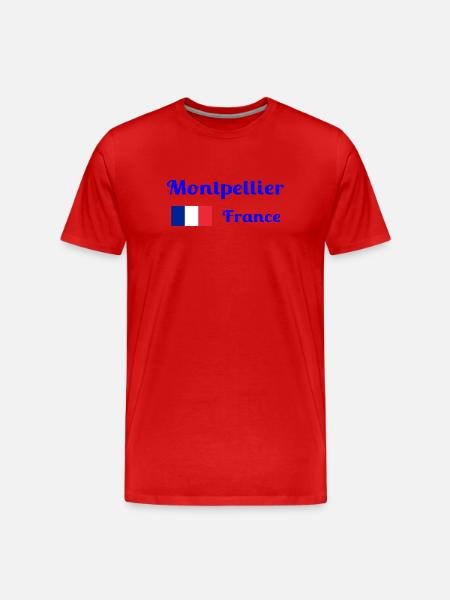 Montpellier, France- Imprimés élégants - T-shirt bio Premium Homme - rouge