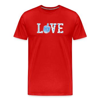 Hanukah Hanukkah Chanukkah Dreidel - Men's Premium Organic T-Shirt - red - Front - Damien (186cm)