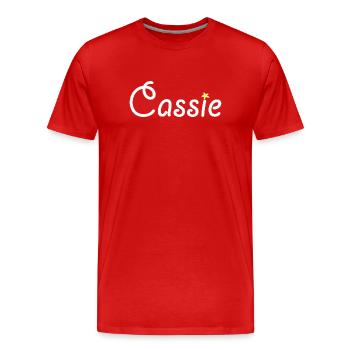 Cassie - T-shirt bio Premium Homme - rouge - Devant - Damien (186cm)