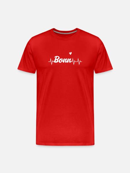 Bonn Heartbeat - Männer Premium Bio T-Shirt - Rot