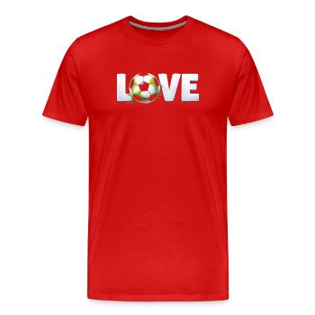 Love of Football Round Ball Design - Men's Premium Organic T-Shirt - red - Front - Damien (186cm)