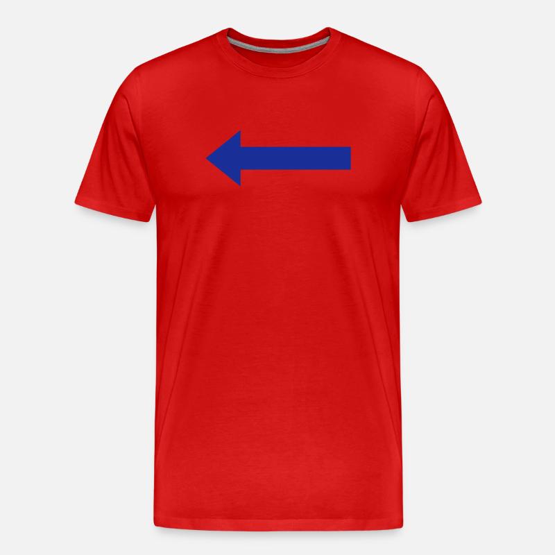 Blauer Pfeil nach links - Männer Premium Bio T-Shirt - Rot