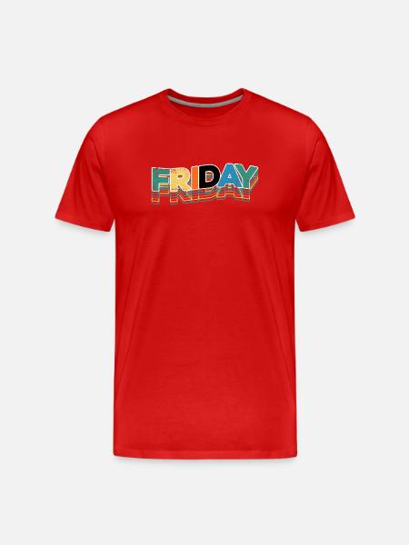 Friday Retro Stack Letters - Men's Premium Organic T-Shirt - red
