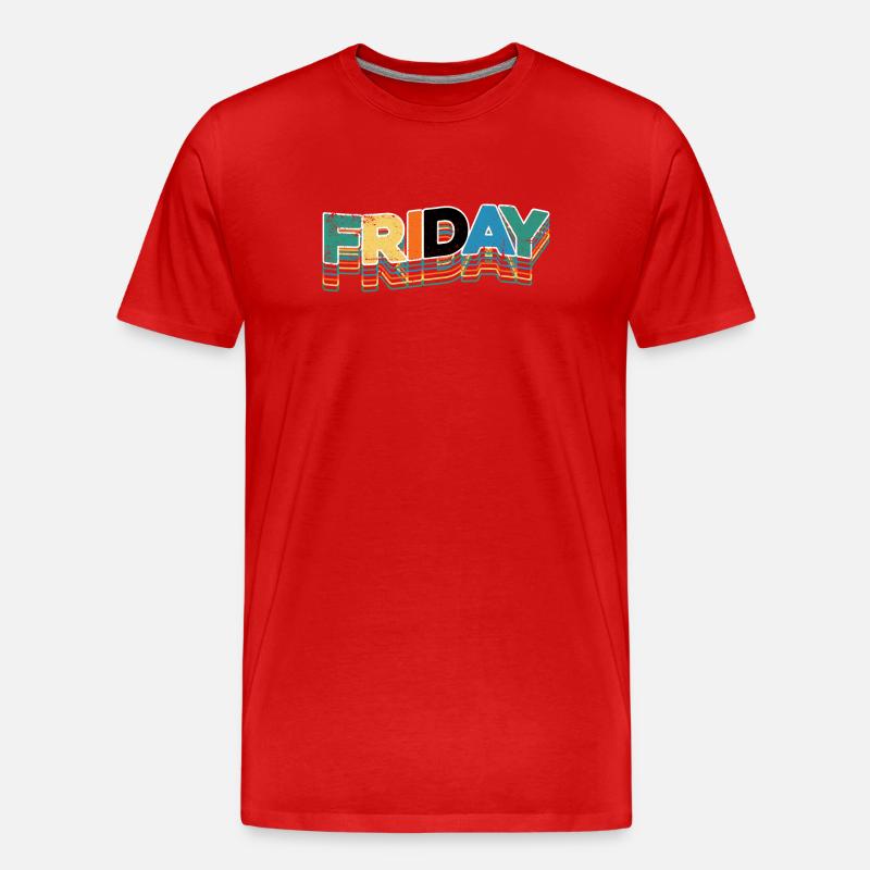 Lettres Rétro Stack du vendredi - T-shirt bio Premium Homme - rouge