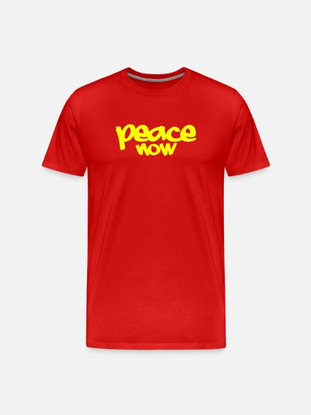 Peace Now - Männer Premium Bio T-Shirt - Rot