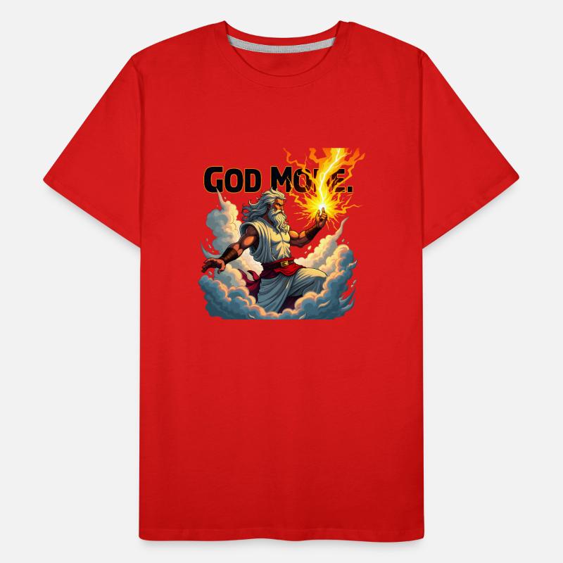 God Mode - Zeus throws lightning in the clouds Men's Premium Organic T-Shirt