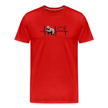 Casual sloth print for animal lovers - Men's Premium Organic T-Shirt - red - Front - Damien (186cm)