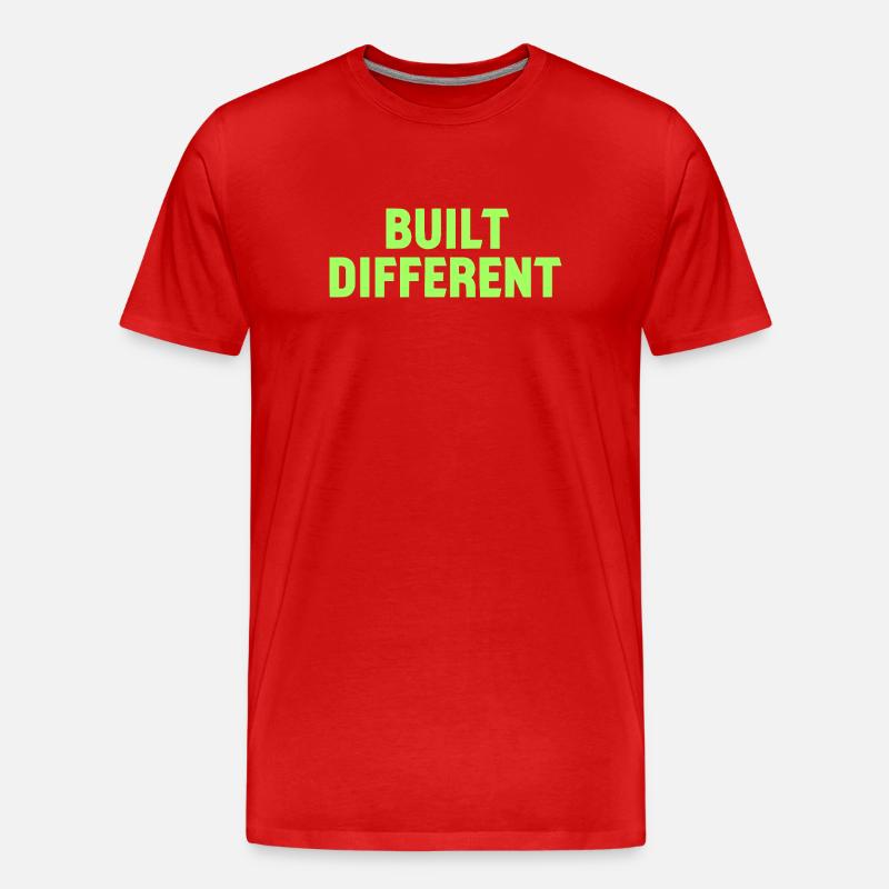 Built Different Neon Tee - Männer Premium Bio T-Shirt - Rot