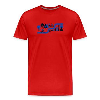 Beautiful bike ride landscape - Men's Premium Organic T-Shirt - red - Front - Damien (186cm)