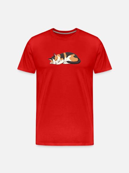 sleeping cat - Men's Premium Organic T-Shirt - red