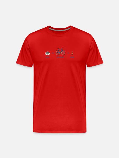 Morgenkaffee Radfreude - Männer Premium Bio T-Shirt - Rot