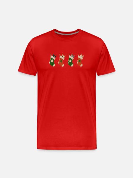 Cats in boots - Men's Premium Organic T-Shirt - red