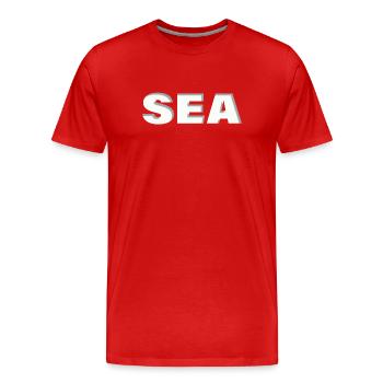 SEA - Männer Premium Bio T-Shirt - Rot - Vorne - Damien (186cm)