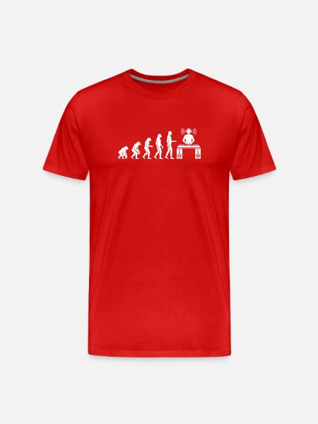 Evolution zum DJ - Männer Premium Bio T-Shirt - Rot