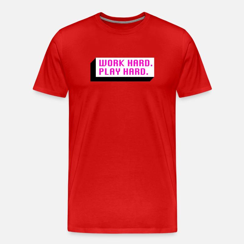 Work Hard. Play Hard. (Pink) - Men's Premium Organic T-Shirt - red