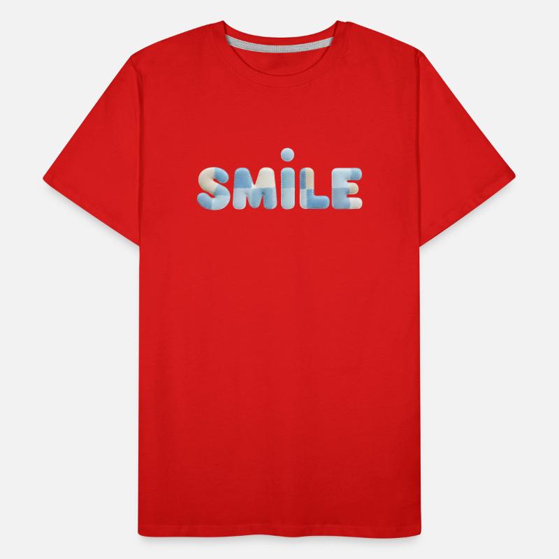 Stitch Patch Smile Lettering Men's Premium Organic T-Shirt