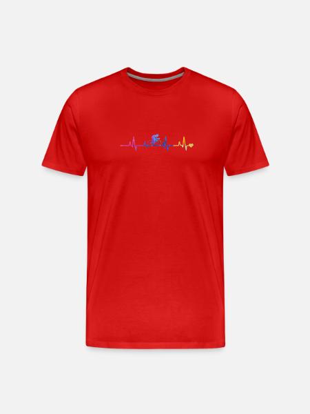 Herzschlag-Radfahrer Gradient - Männer Premium Bio T-Shirt - Rot