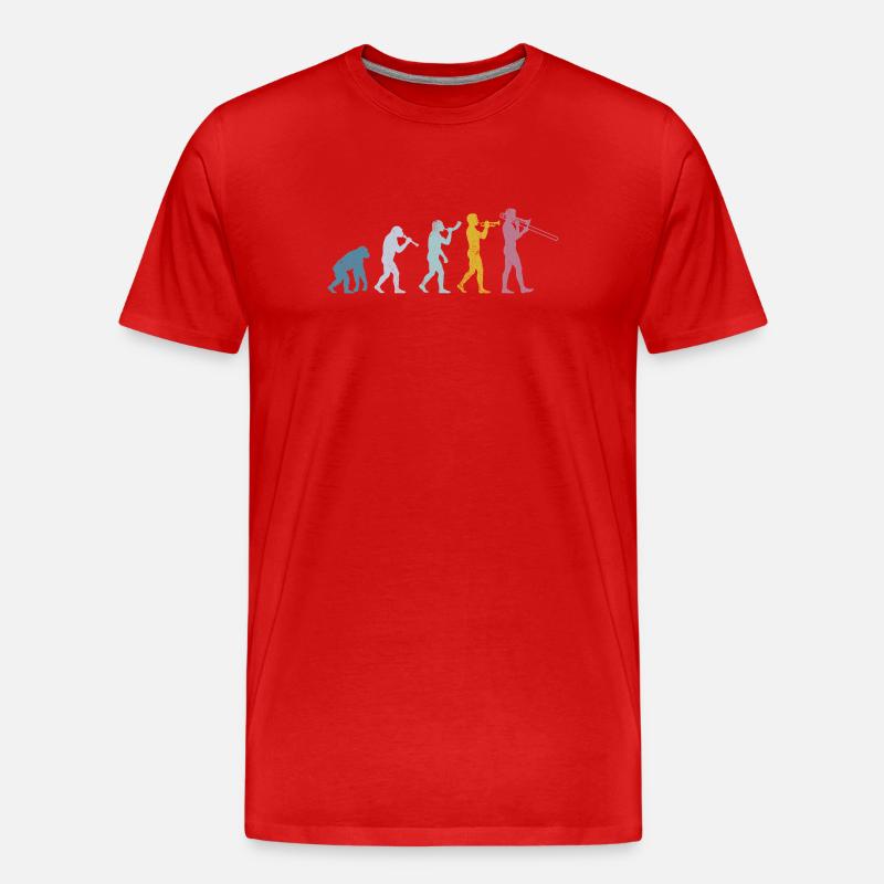 Évolution du trombone - T-shirt bio Premium Homme - rouge