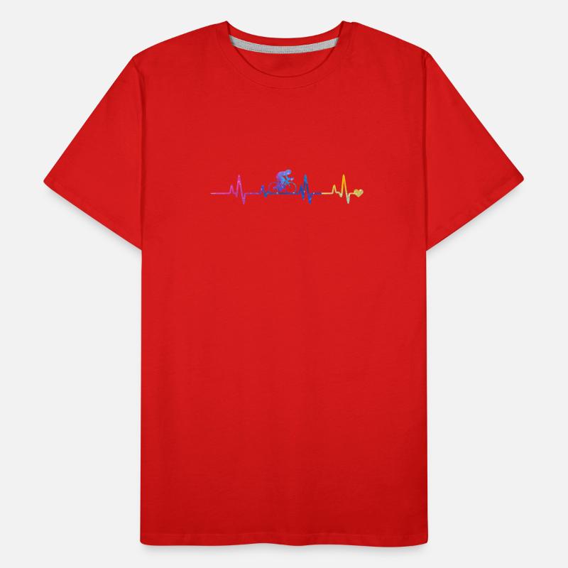 Gradient cycliste du battement de cœur T-shirt bio Premium Homme