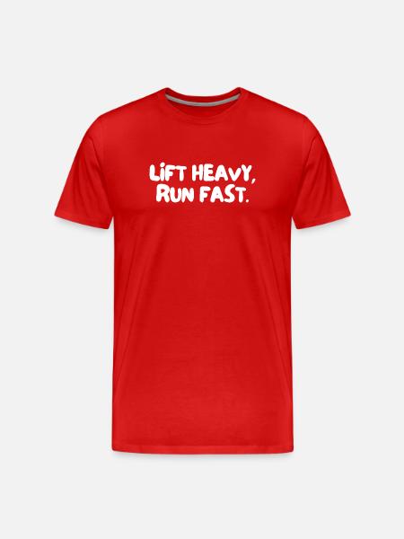 lift heavy, run fast. - Men's Premium Organic T-Shirt - red