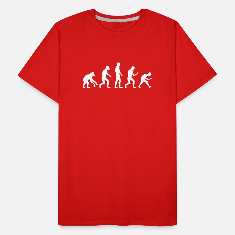 funny evolution smartphone mobile phone addiction logo Men's Premium Organic T-Shirt