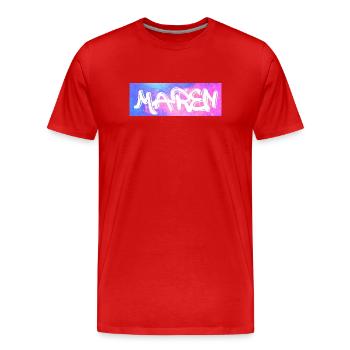 Maren Nom cadeau idée de cadeau galaxie - T-shirt bio Premium Homme - rouge - Devant - Damien (186cm)