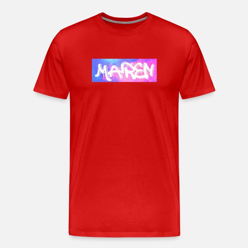Maren Name Geschenk Geschenkidee Galaxie - Männer Premium Bio T-Shirt - Rot