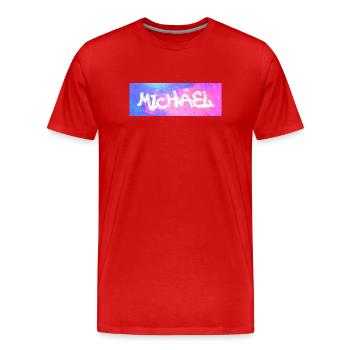 Michael Name cadeau idée de cadeau galaxie - T-shirt bio Premium Homme - rouge - Devant - Damien (186cm)