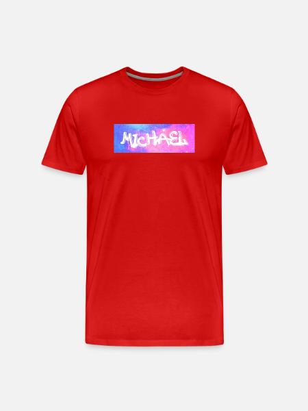 Michael Name Geschenk Geschenkidee Galaxie - Männer Premium Bio T-Shirt - Rot