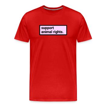 Soutien aux droits des animaux - T-shirt bio Premium Homme - rouge - Devant - Damien (186cm)