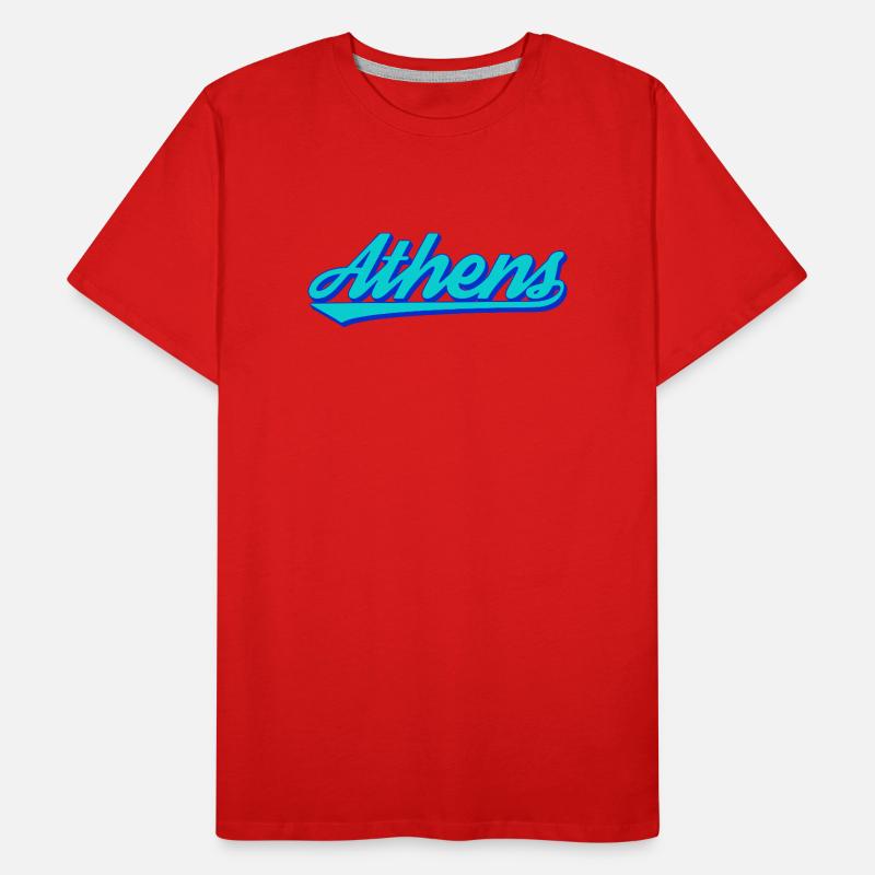 Athens Retro Script Männer Premium Bio T-Shirt