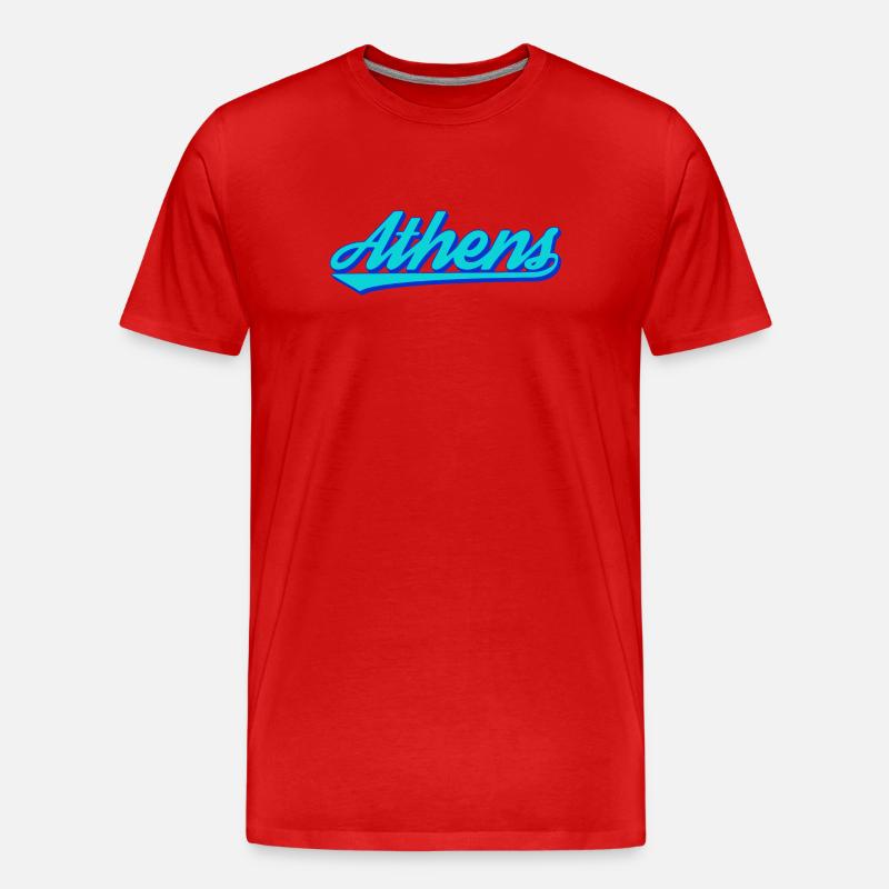 Athens Retro Script - Männer Premium Bio T-Shirt - Rot