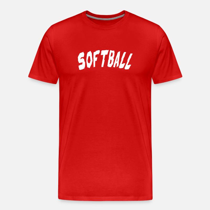 Softball - Männer Premium Bio T-Shirt - Rot