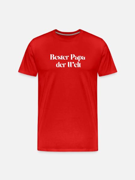 Bester Papa der Welt - Männer Premium Bio T-Shirt - Rot