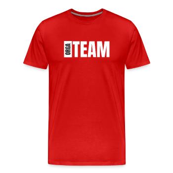 Orga - Team Member - Personal - Crew - Mitarbeiter - Männer Premium Bio T-Shirt - Rot - Vorne - Damien (186cm)
