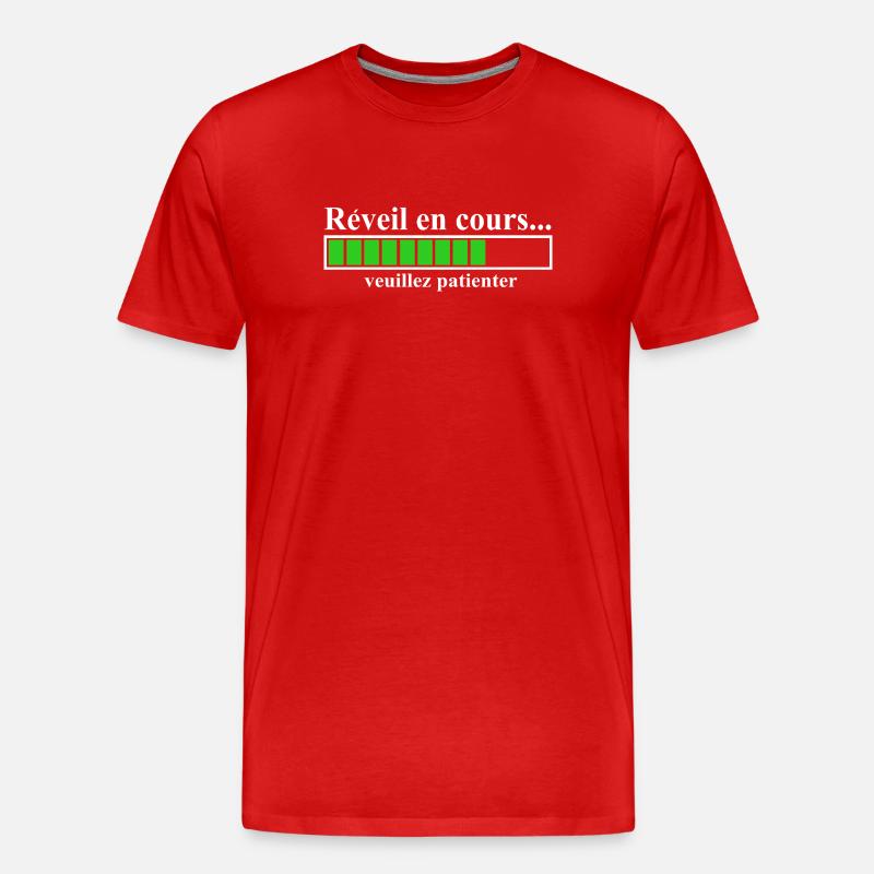 Ladeanzeige, Wecker läuft: - Männer Premium Bio T-Shirt - Rot