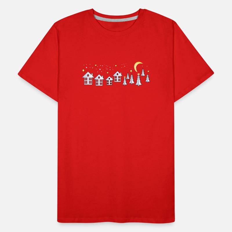  Dorf im Lichterglanz zum Advent Männer Premium Bio T-Shirt