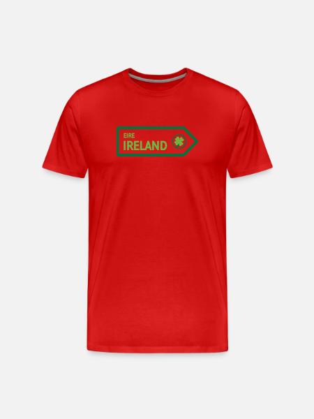 Irland-Straßenschild - Männer Premium Bio T-Shirt - Rot