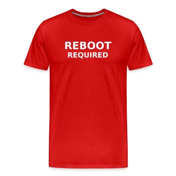 REBOOT REQUIRED - Männer Premium Bio T-Shirt - Rot - Vorne - Damien (186cm)
