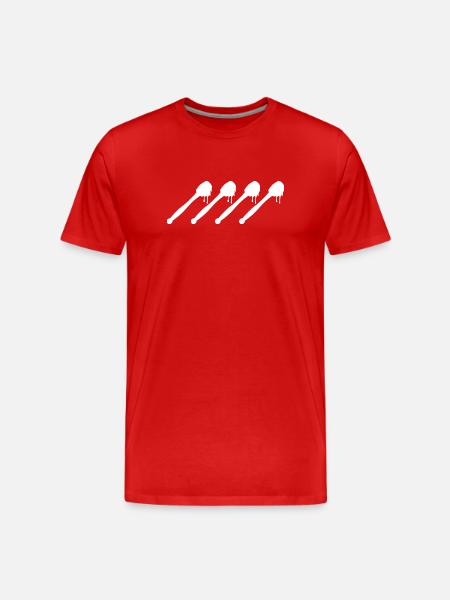 Honey Spoon Drawing - Men's Premium Organic T-Shirt - red