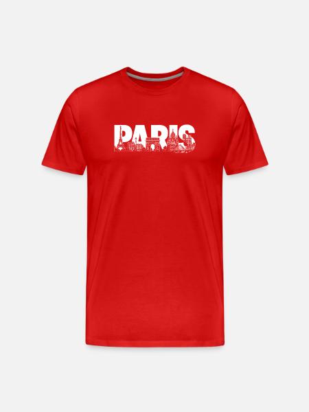 Paris Frankreich Eiffelturm Triumphbogen  - Männer Premium Bio T-Shirt - Rot